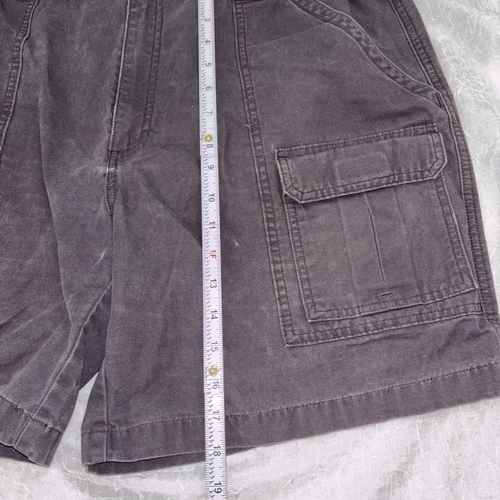 Savane Shorts Mens 38 Dark Grey Cargo Safari Utility Stretch Waist Flat Front